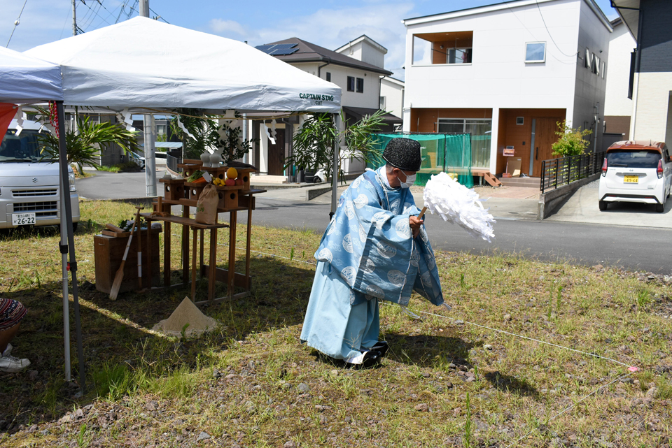 晴天の地鎮祭